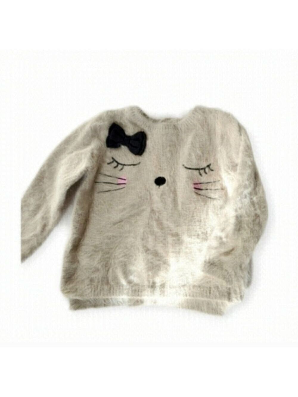3/ $20  H&M Kids Fuzzy Eyelash Knit Cat Sweater 2-4Y